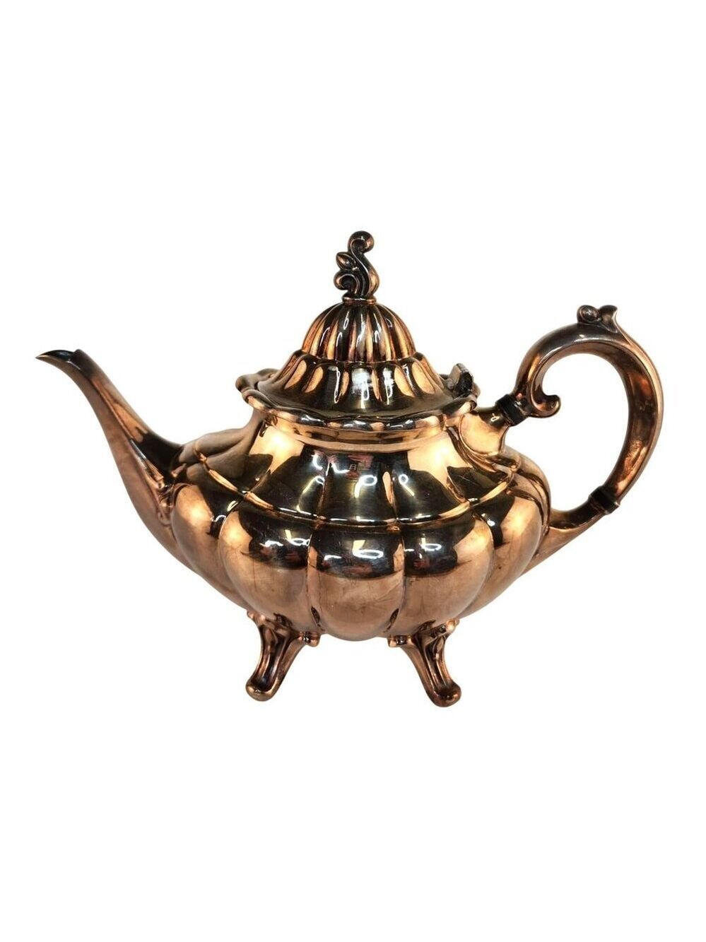 Reed and Barton Silver Plated Teapot Holiday 7050 Victorian Style Footed Vintage